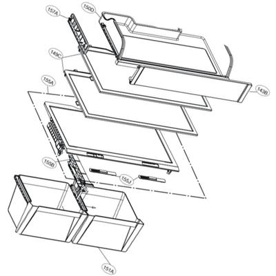 LG - Ersatzteil - Gemüsefachabdeckung Markierung 155A 752X436 mm - Image