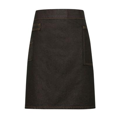 Premier Unisex Adults Division Waxed Look Denim Waist Apron (Schwarz/Tan Denim)