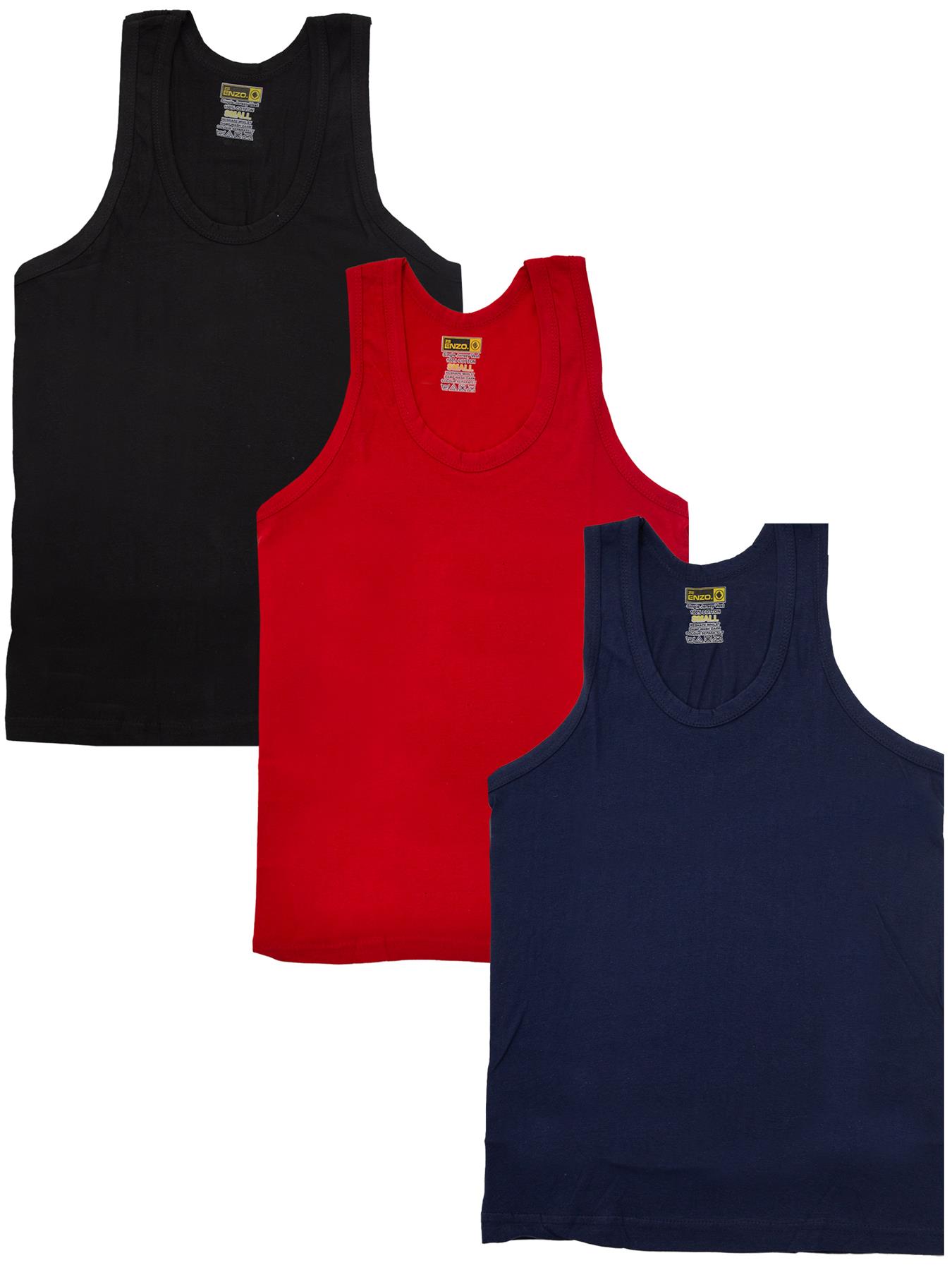 Enzo | Mens Vests 3 Pack - Zufällig ausgewählte Farben Image
