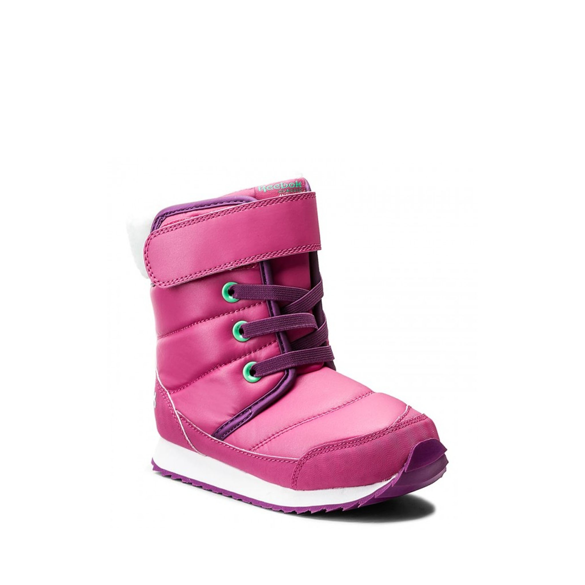 Reebok Snow Prime Schnürung Rosa glatte Leder Girls Stiefel BS7779 Image