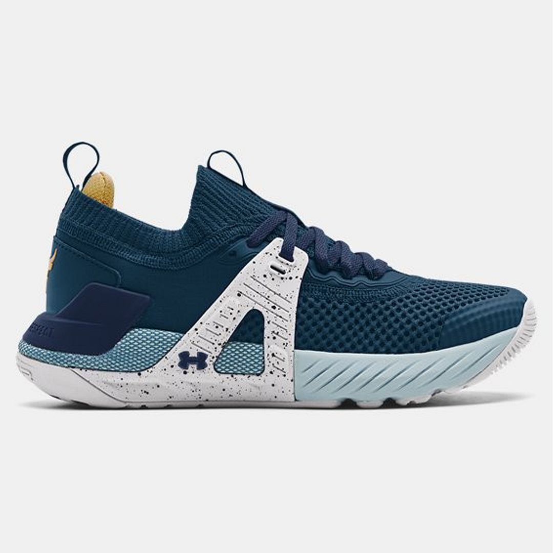 Under Armour UA Project Rock 4 Kids Blue Trainer Image