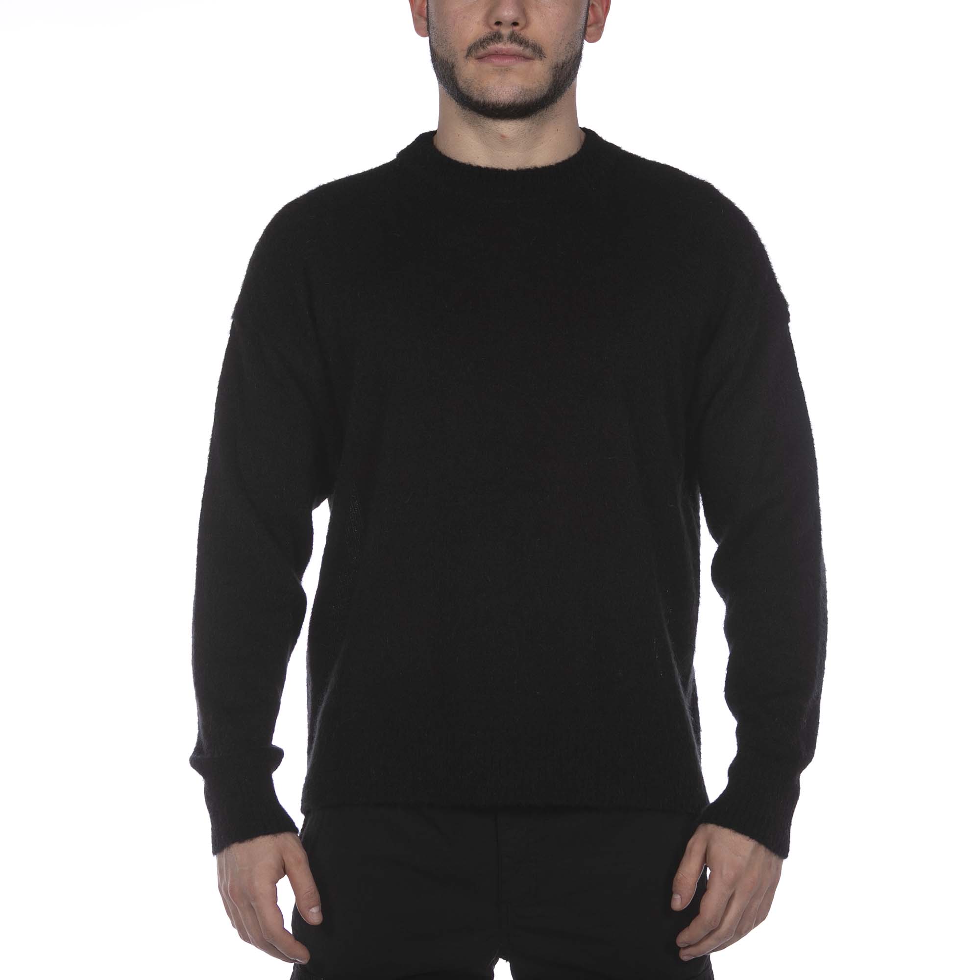 Schwarzer Mohair Amish Pullover mit Rundhalsausschnitt Image