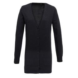 Premier Damen/Damen Langarm-Strickjacke mit V-Ausschnitt (Holzkohle)