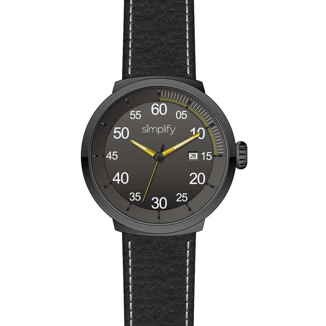 Simplify The 7100 Lederarmbanduhr mit Datum Image