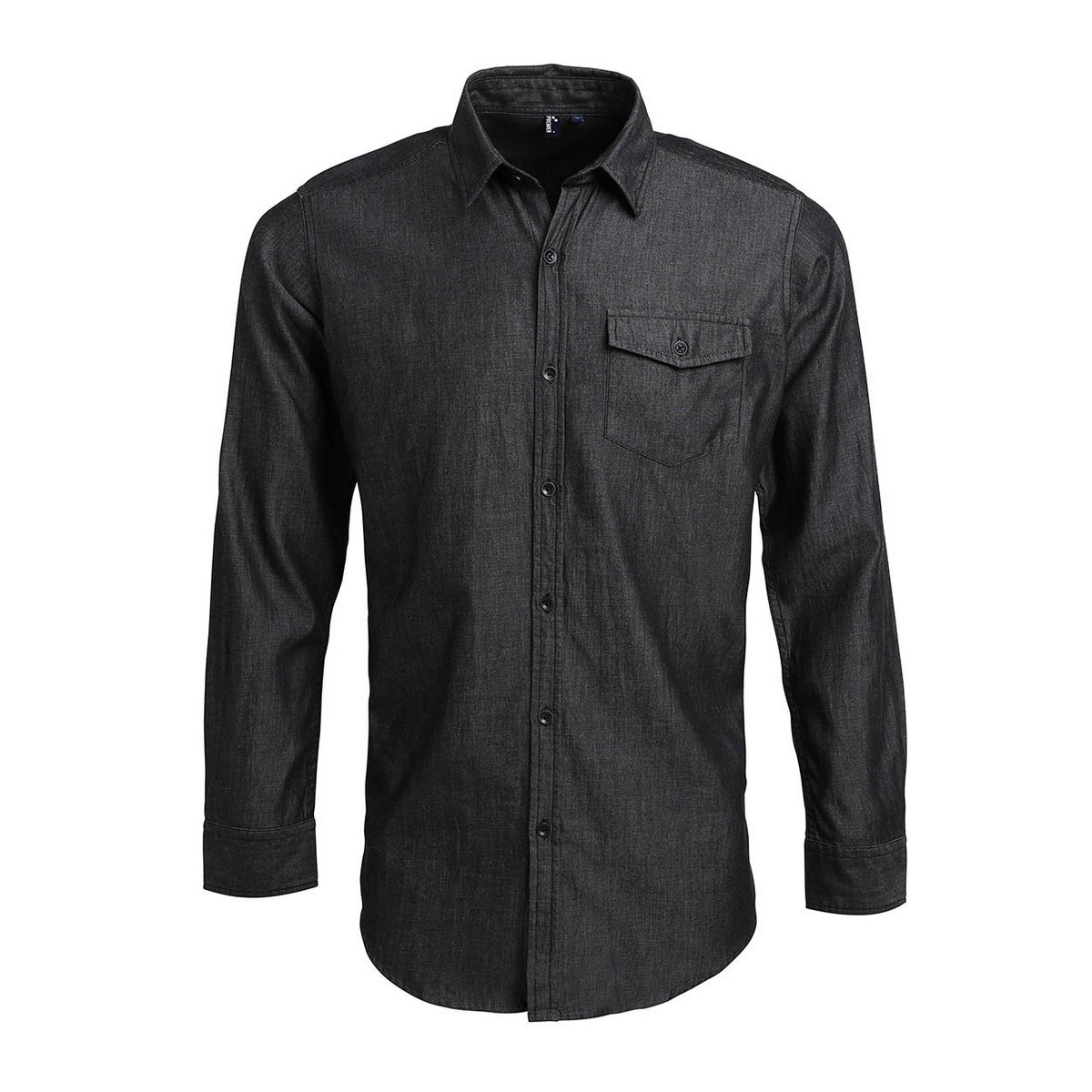 Premier Mens Denim Hemd mit Kontrastnähten (Black Denim) Image