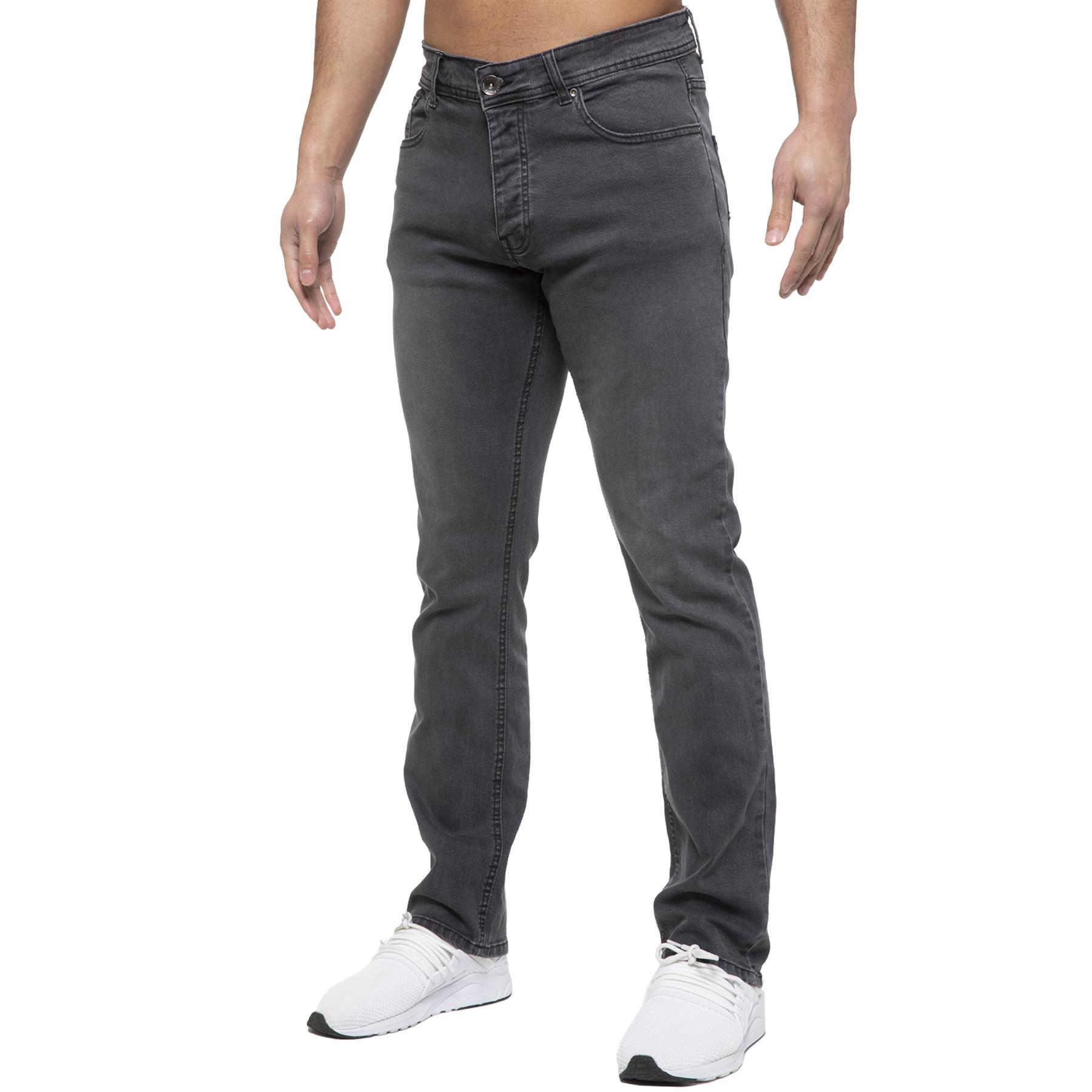 Enzo Herren Straight Fit Stretch Denim Jeans Image