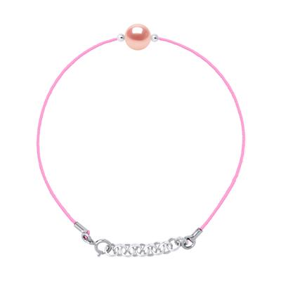 DIADEMA - Armband - Rosa Nylon - Süßwasserperle - Rosa