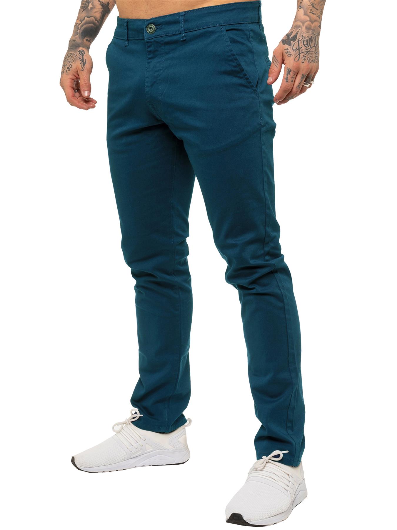 Enzo Herren Slim Fit Stretch Chinos Image