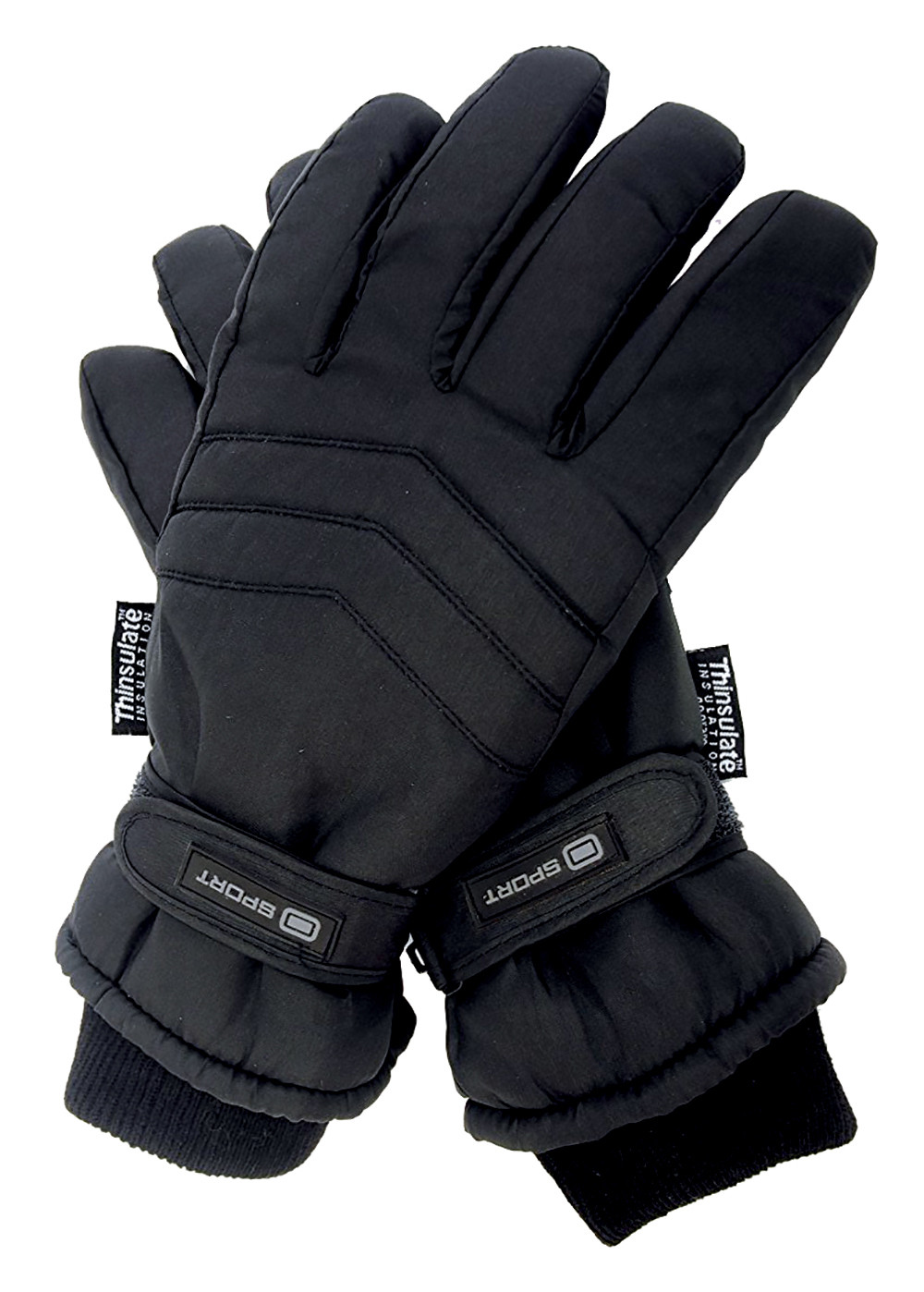 Herren 3M Thinsulate 40 Gramm thermisch isolierte wasserdichte Skihandschuhe - Schwarz Image