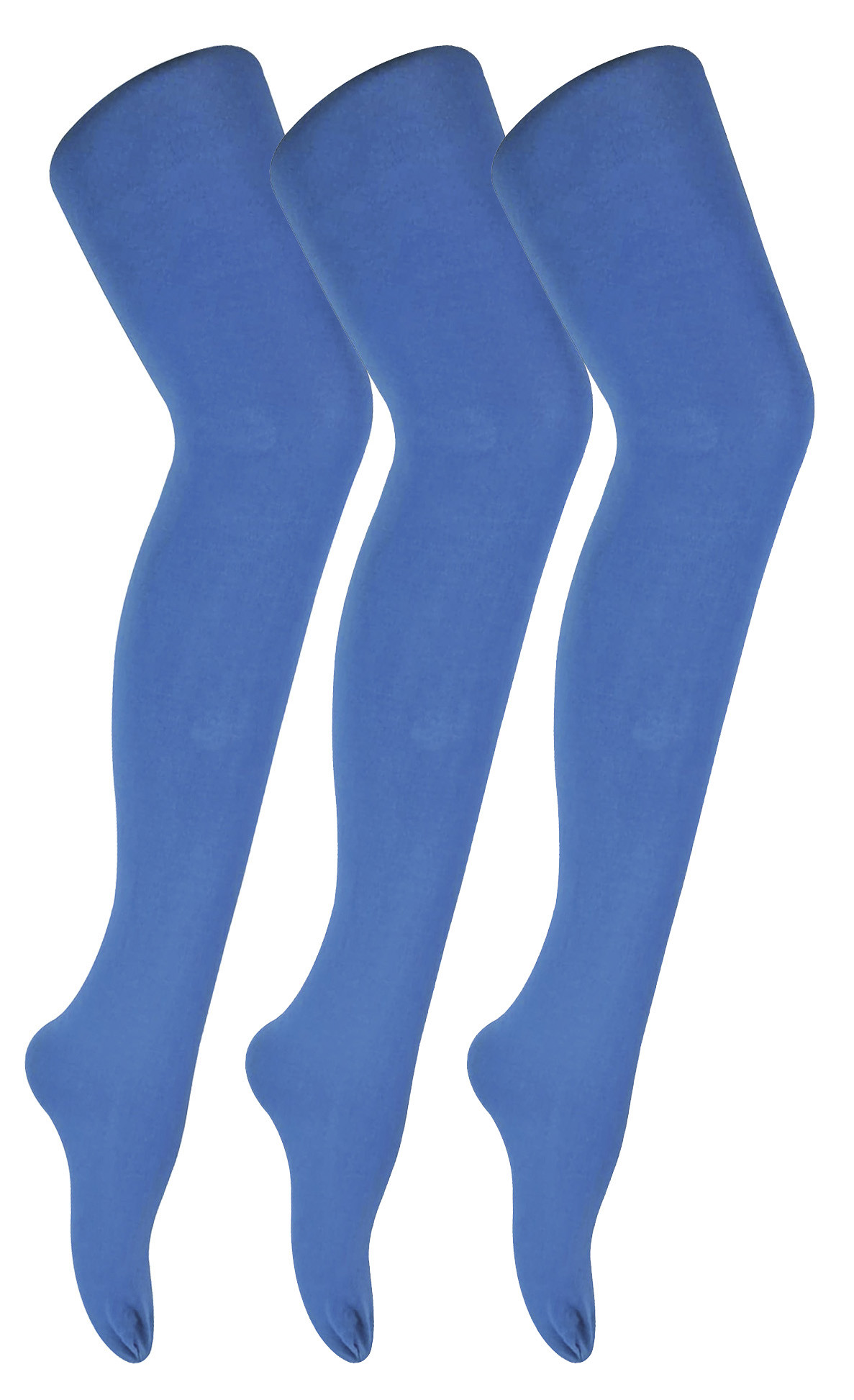 3 Paar Multipack Damen farbige undurchsichtige 80 Denier Strumpfhosen | Socken Snob | Einfarbige Block Farbe Strumpfhosen - Mondschein Blau Image
