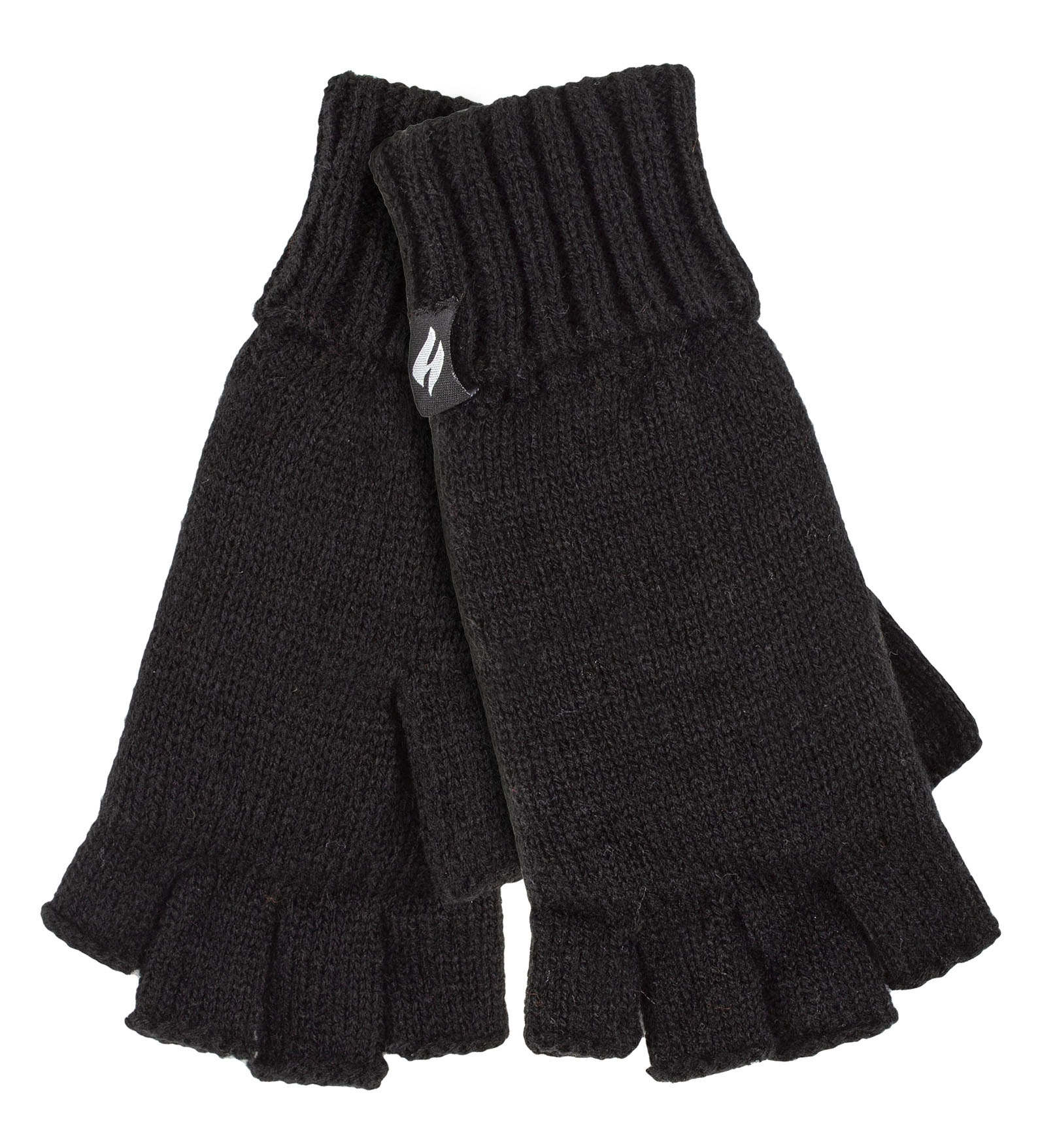 Ladies Solid Knitted Fingerless Gloves | HEAT HOLDERS | Schwarz Image