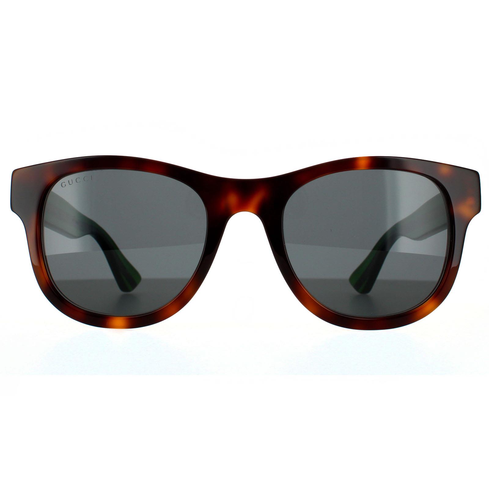 Gucci Rectangle Mens Havanna Grün Grau Grau Sonnenbrillen Image