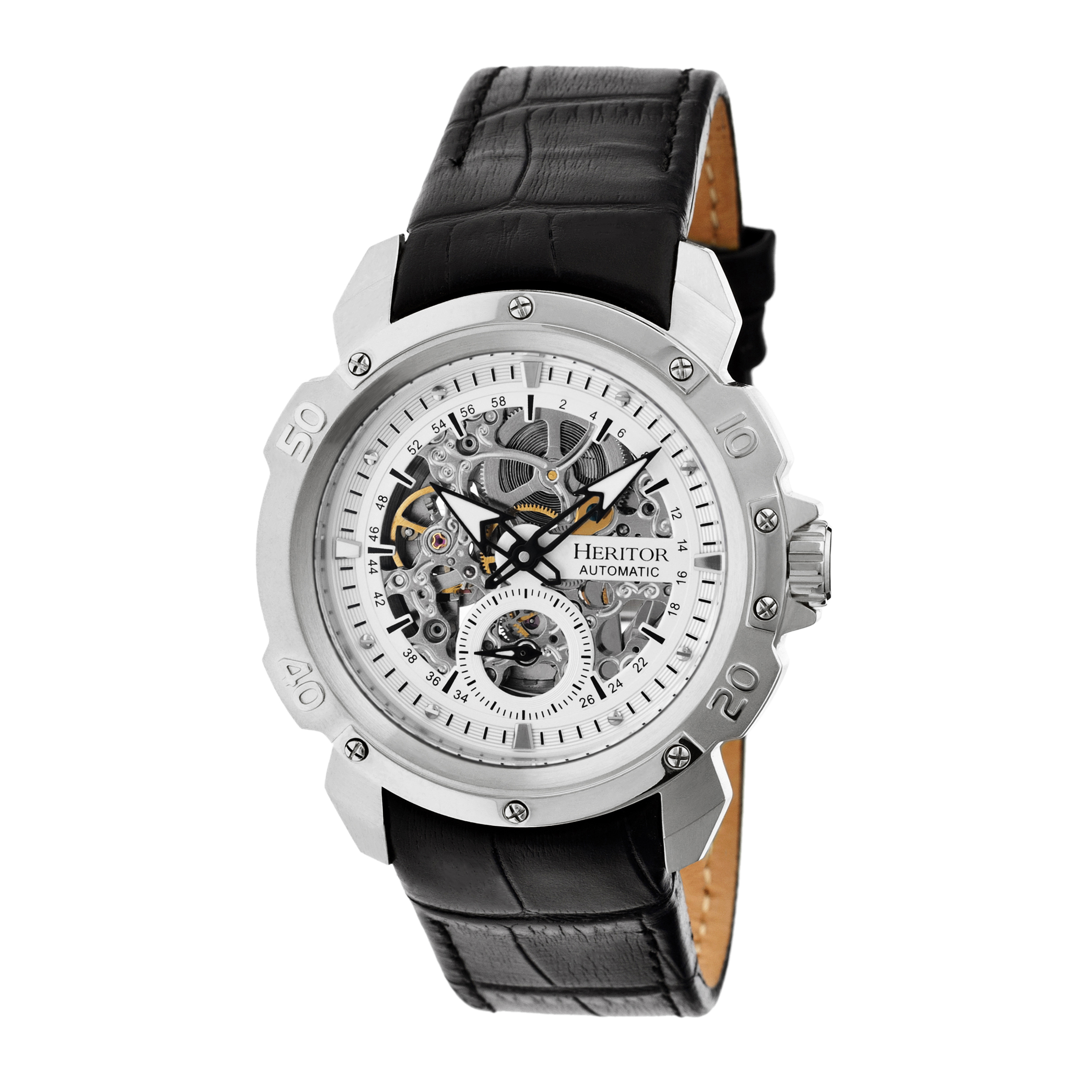 Heritor Automatikuhr Conrad Skelett mit Lederarmband Image