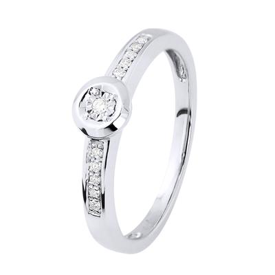 Diamant Solitär unterstützt 0,060 0,50 Cts Cts Illusion Weißgold Image