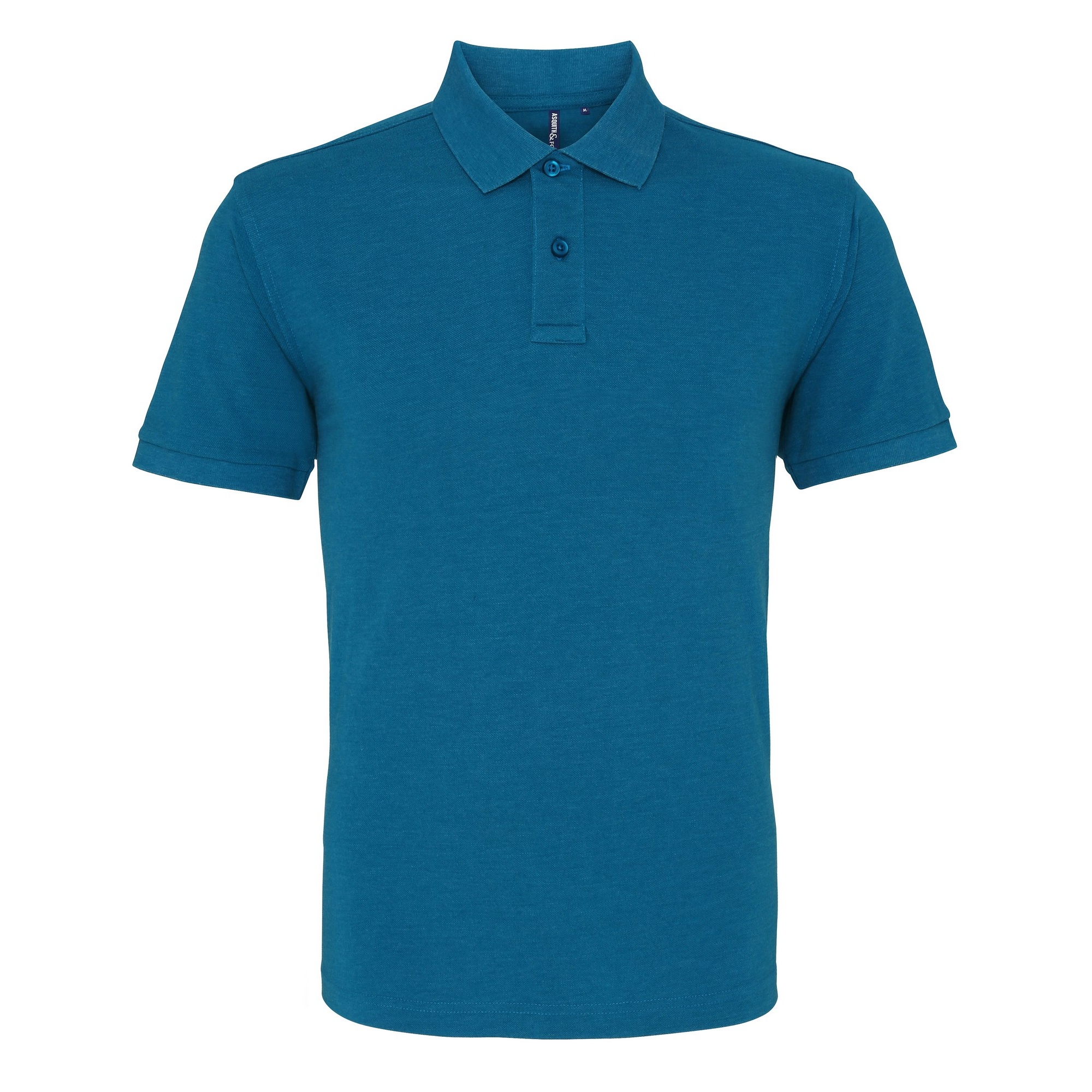 Asquith & Fox Mens Plain Kurzarm-Poloshirt (Teal Heather) Image
