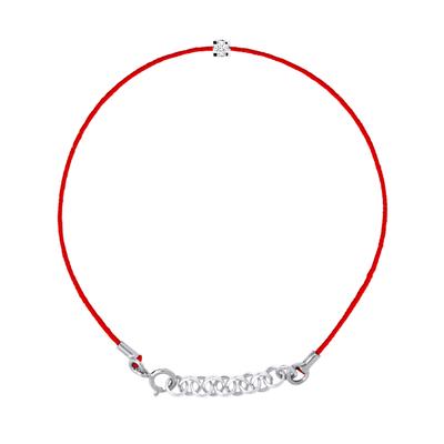 DIADEMA - Armband - Rotes Nylon - Echter Diamant