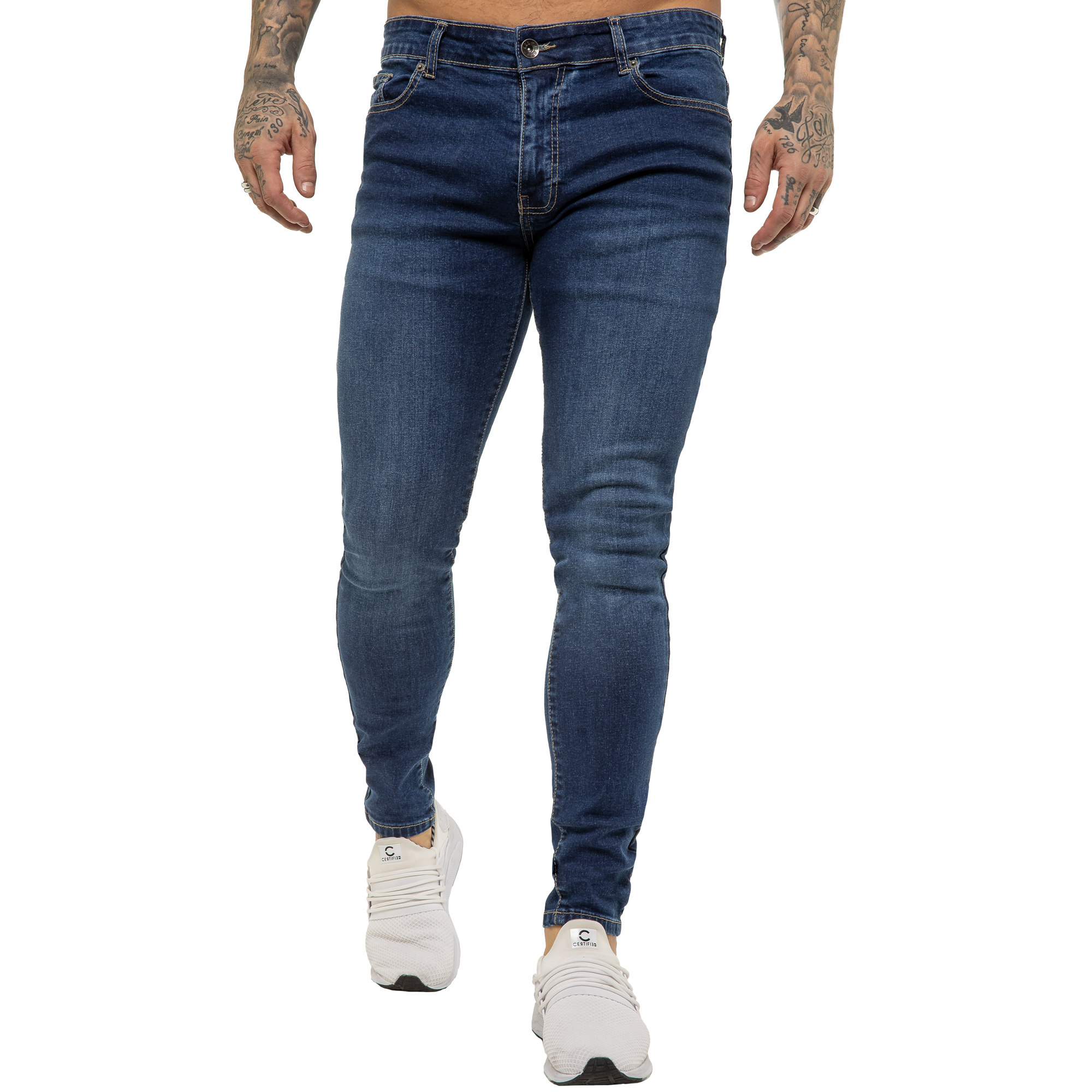 Enzo Herren Skinny Super Stretch Denim Jeans Image