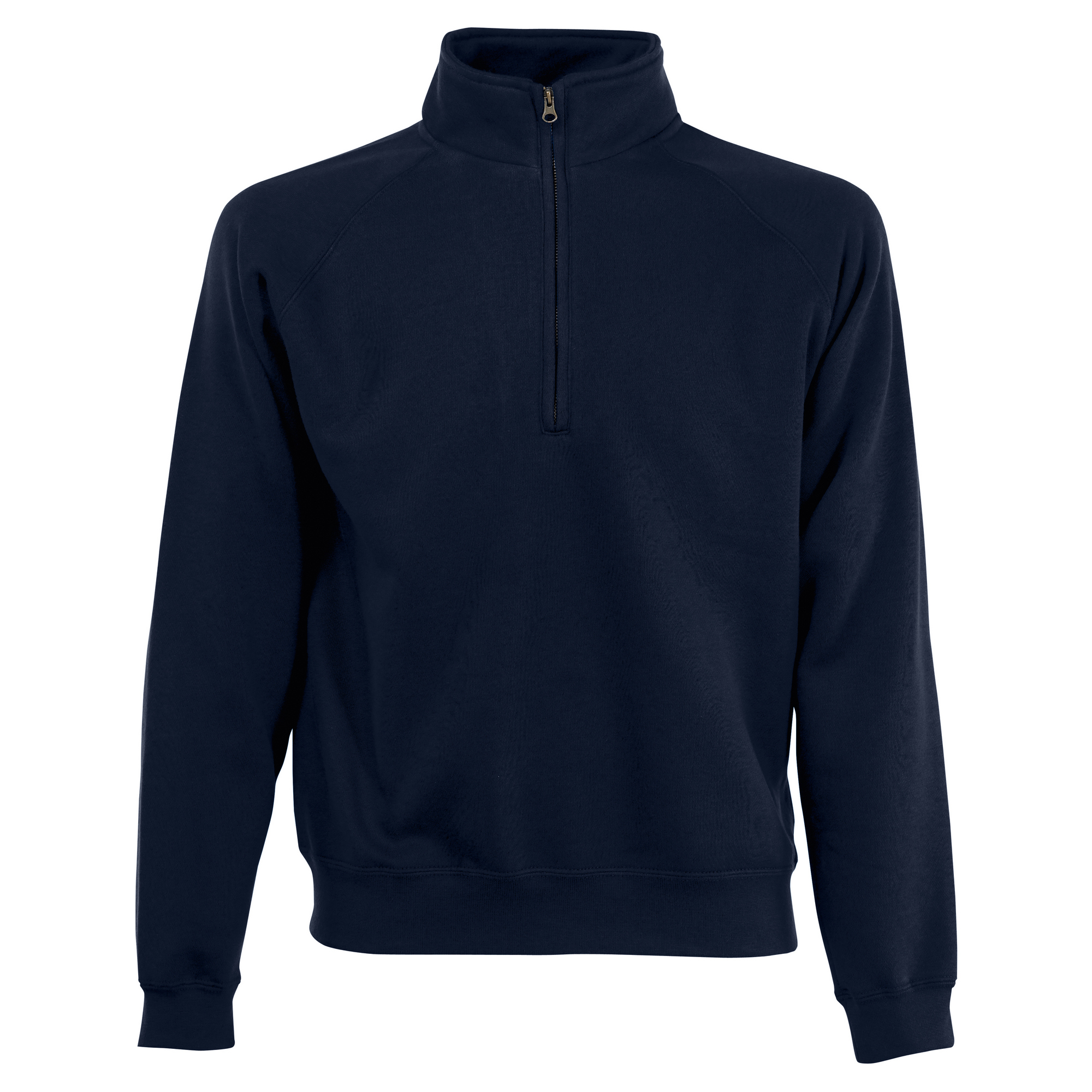 Fruit Of The Loom Herren Zip Neck Sweatshirt (Deep Navy) Image