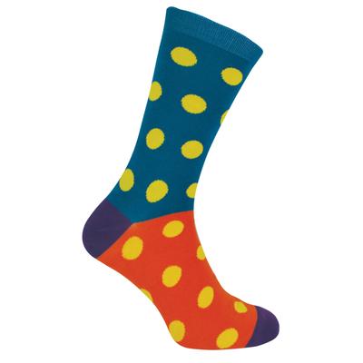Herr Heron - Herren Bambus Socken | Neuheit Funky Socken | Gemusterte Argyle gestreifte Socken | Atmungsaktiv weich | Geschenke für Ihn - Spots (Teal) Image