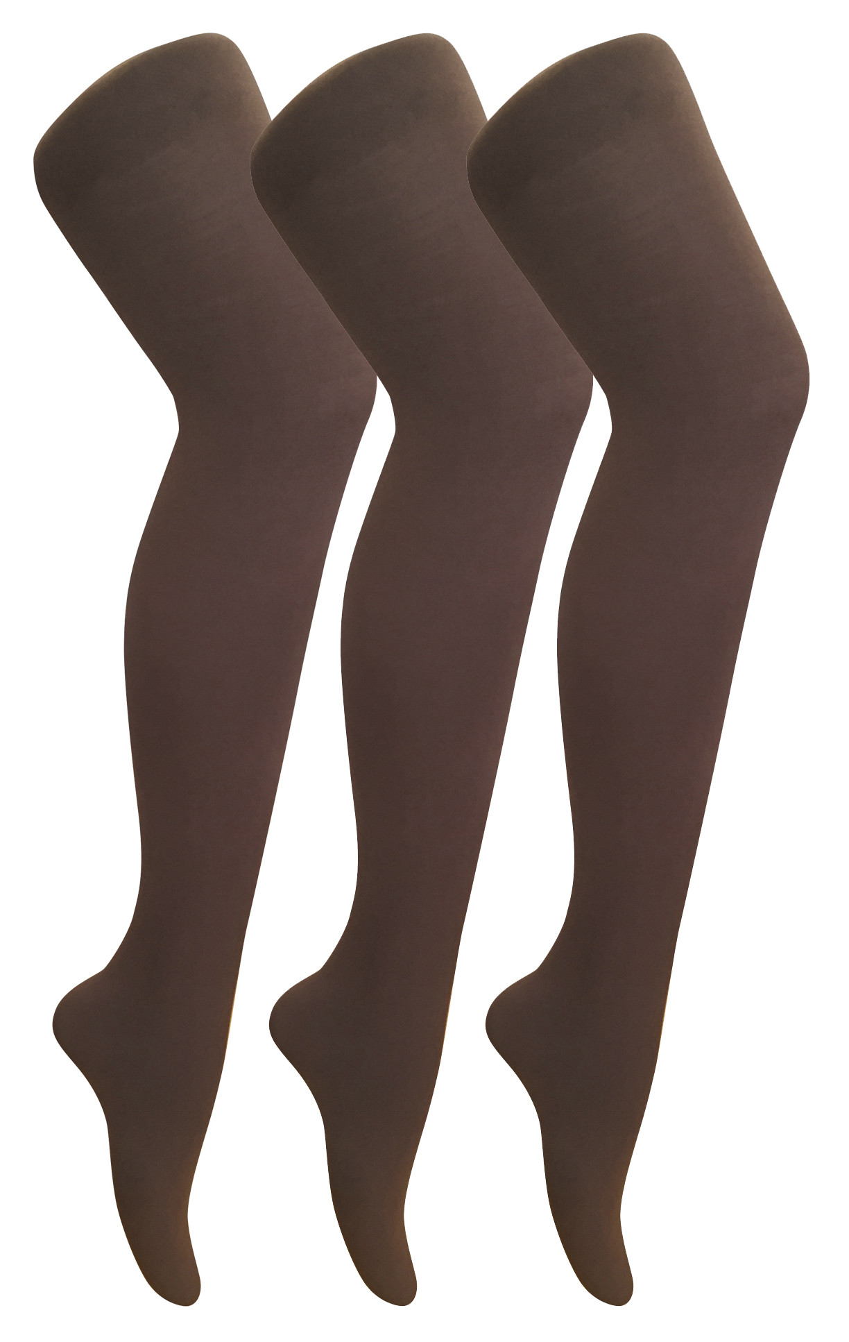 3 Paar Multipack Damen farbige undurchsichtige 80 Denier Strumpfhosen | Socken Snob | einfarbige Blockfarbe Strumpfhosen - Braun Image