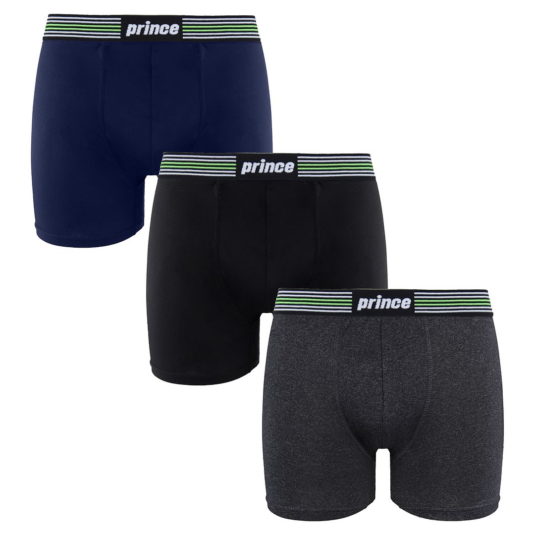 Prince Performance Range 3 Pack schwarze dunkelgraue Herren Boxer Muxpr066 Image