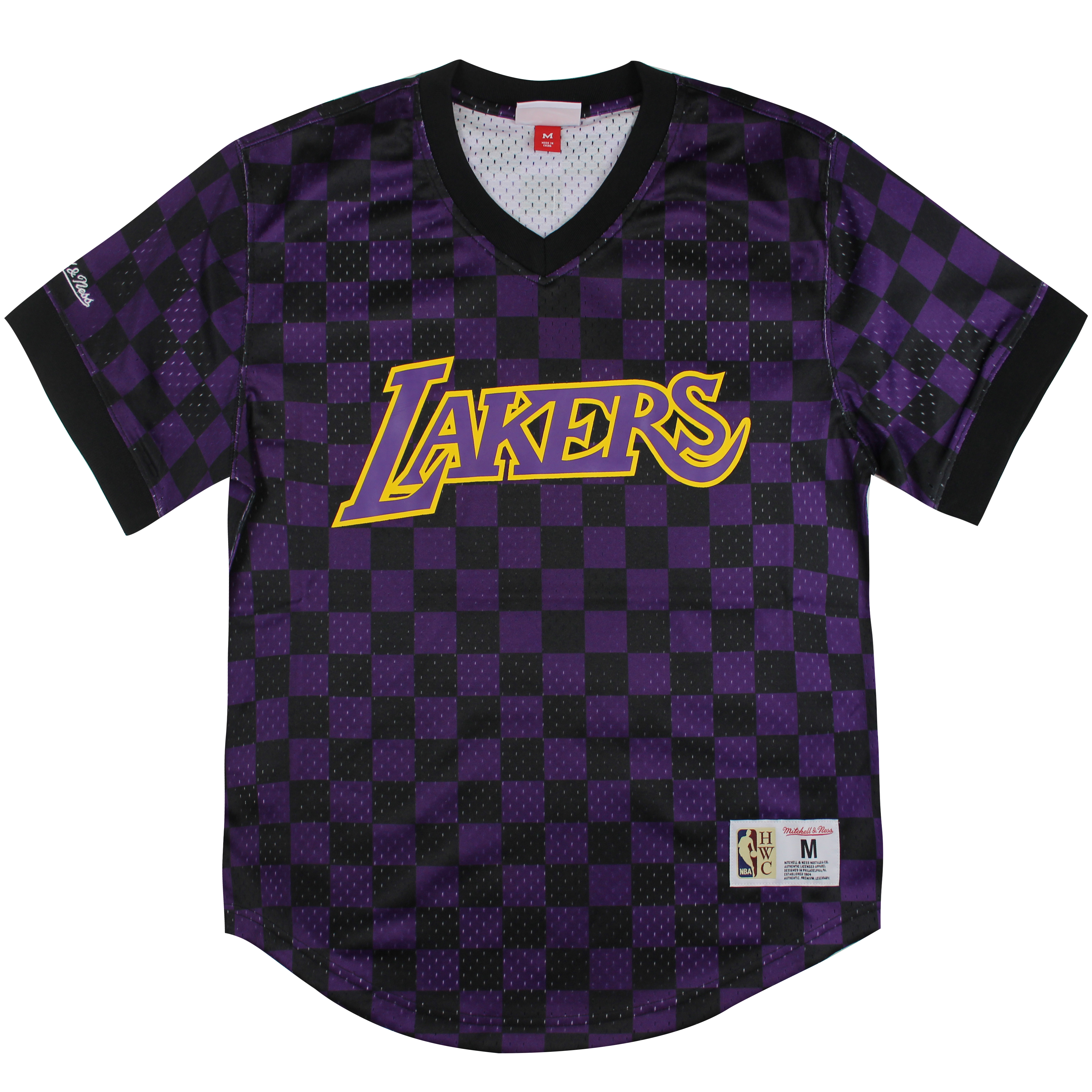 Mitchell & Ness NBA La Lakers Wordmark Mesh Mens T-Shirt Image