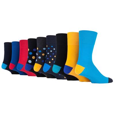 Gentle Grip - 9 Paar nicht elastische Socken aus weicher Baumwolle mit losem Oberteil - Colourburst Mix 1 Image
