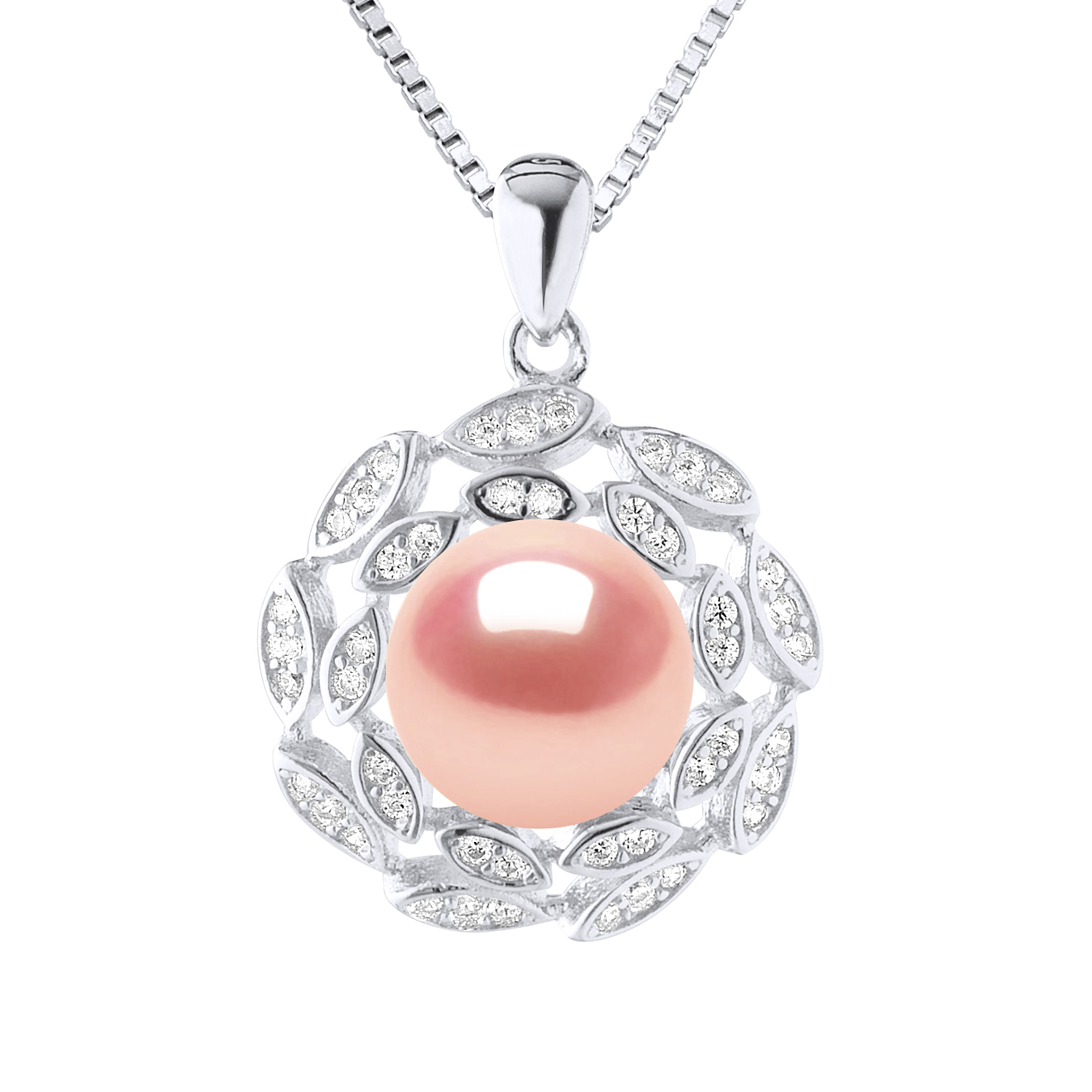 SUN Halskette Süßwasserperle 9-10 mm Rosa 925 Image