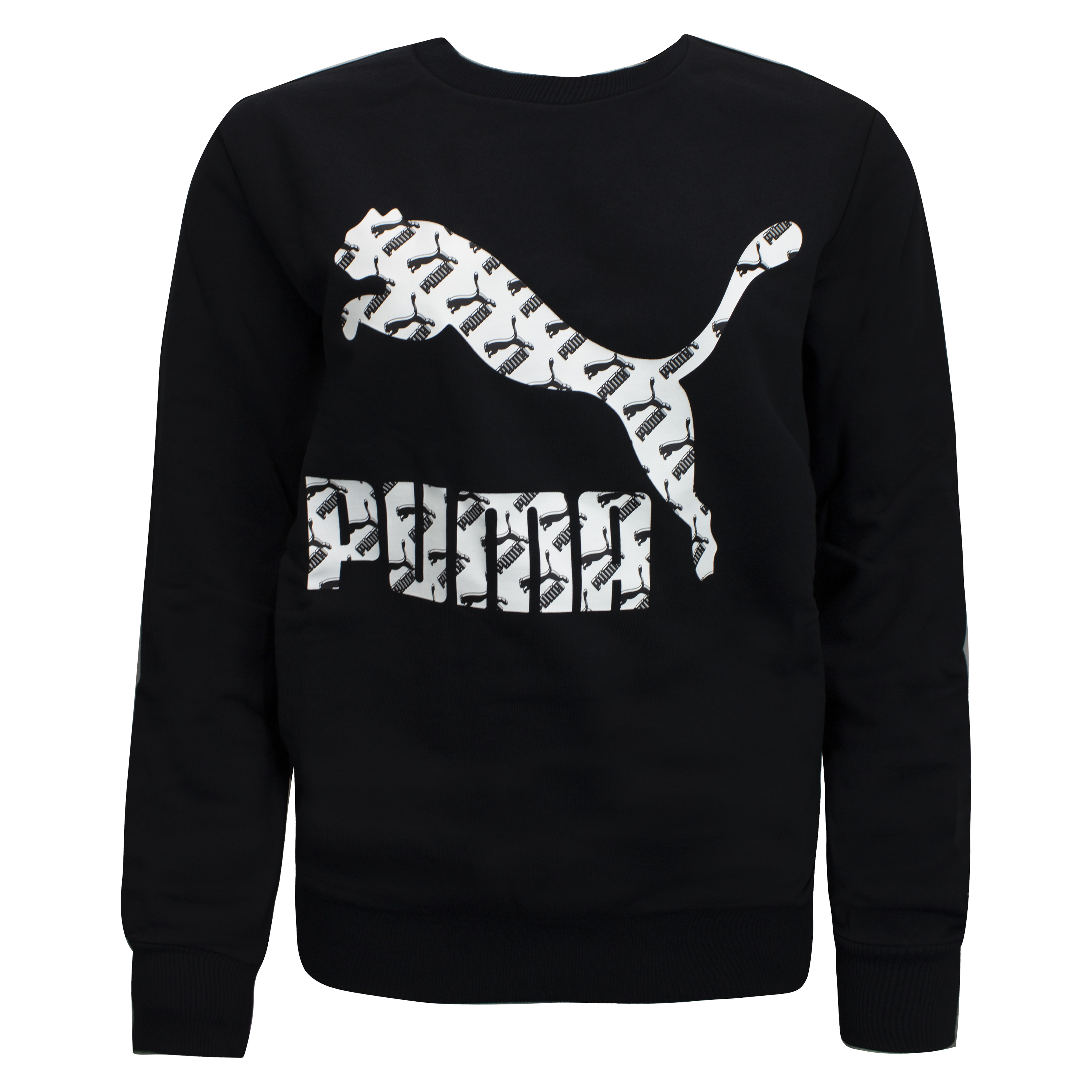 Puma Logo Crew Füllung Sweatshirt Grafikpullover Schwarz - Herren Image