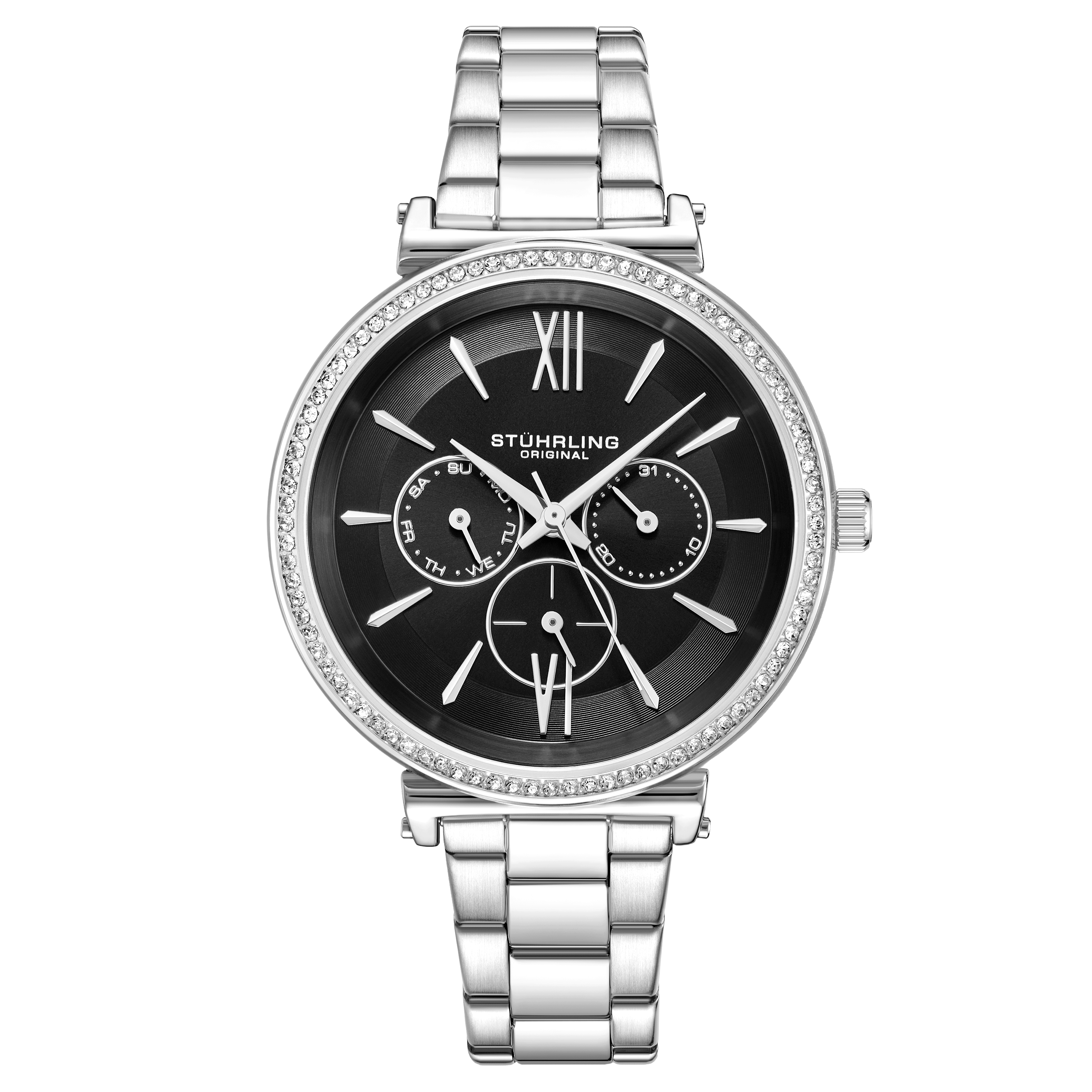 Silber und Schwarz Aria Quartz 40mm Einheitsgröße