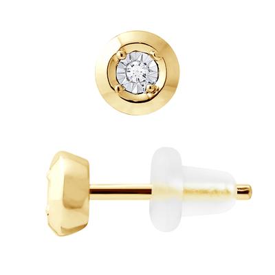 Diamant-Ohrstecker 0.020 0.50 Cts Cts Illusion Gelbgold