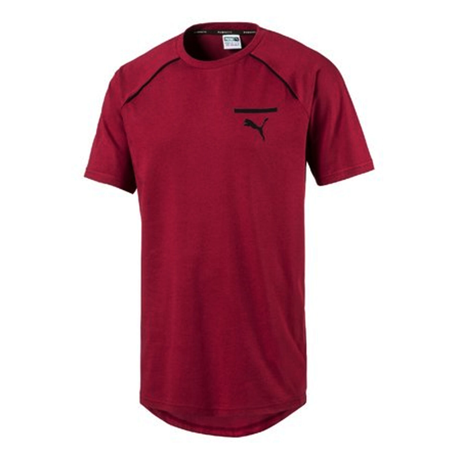 Puma Mens Evolution Core T-Shirt Casual Sports Top Burgund 573337 09 Image