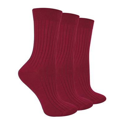 3 Paar Damen Original Merinowollsocken | Steven | Atmungsaktive dicke warme Stiefelsocken - Burgunderrot Image