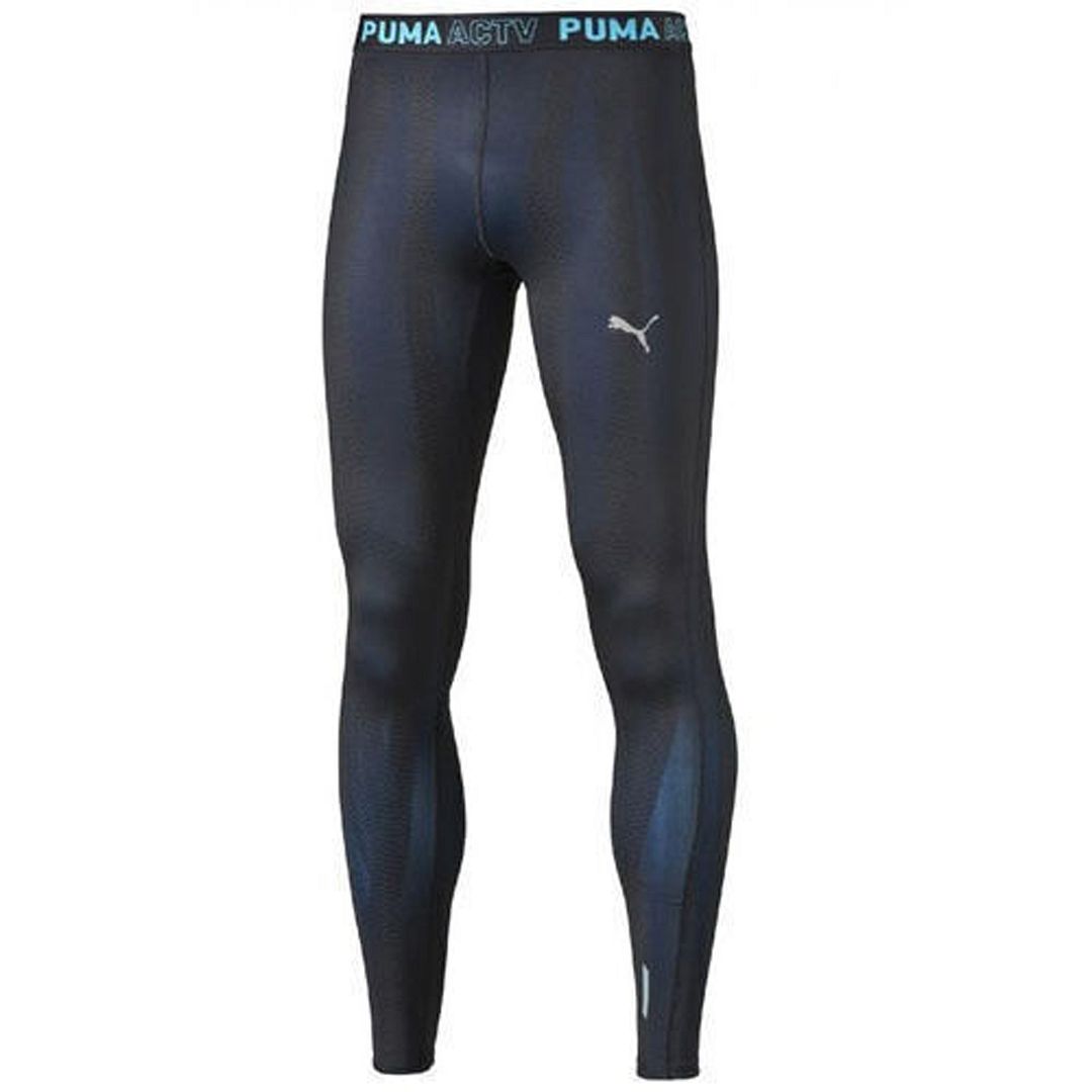 Puma Actv Power Stretch Taille Bottoms Black Mens Baselayer 513190 Schwarz Image