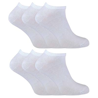 SOCK SNOB - 6er Pack Herren Baumwolle Low Cut Quarter Gym / Trainer Socken - Weiß Image