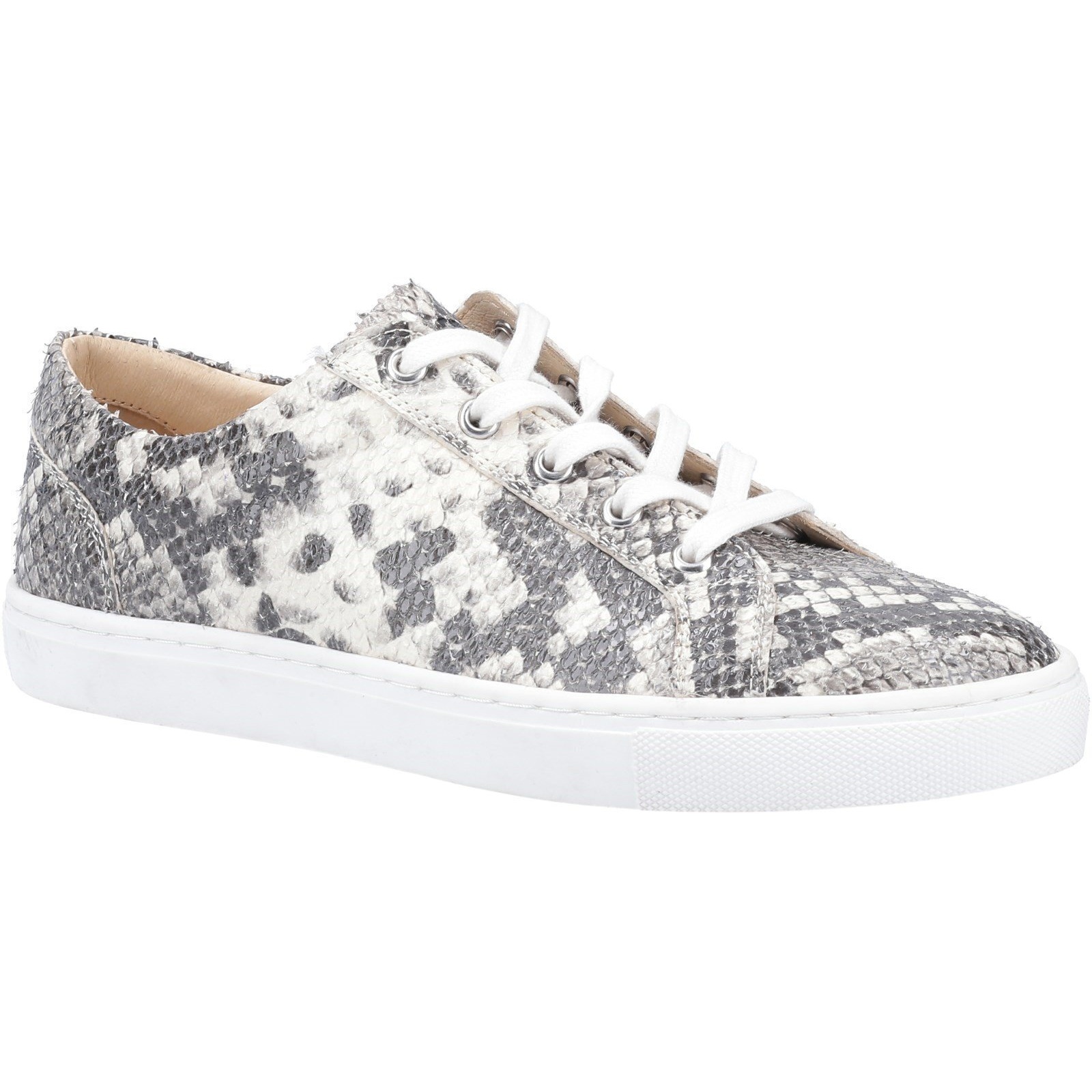 Hush Puppies Damen/Damen Tessa Python Print Lederschuhe (Grau/Weiß)