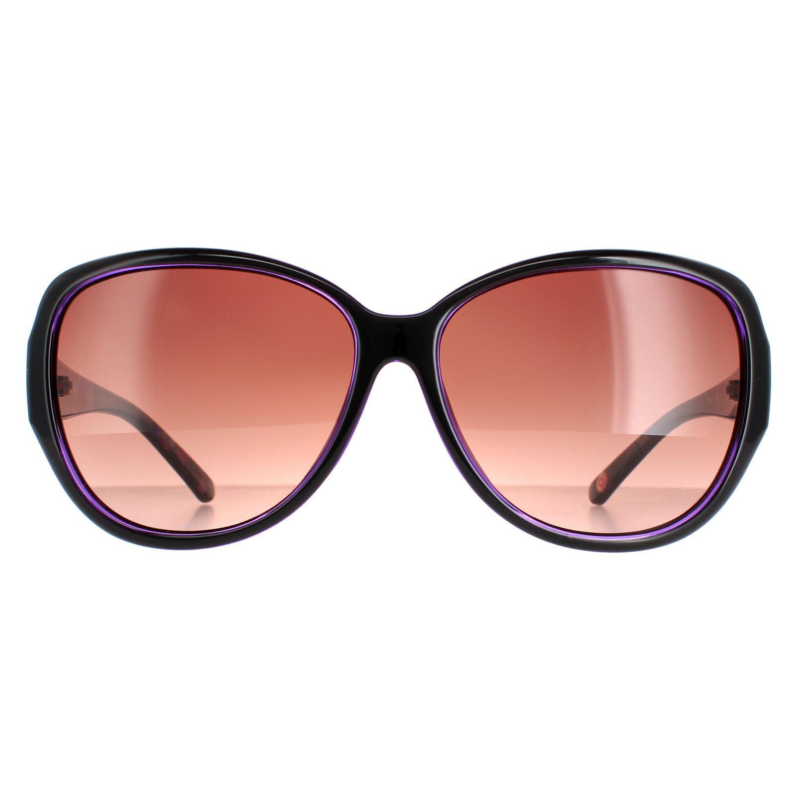 Ted Baker Oval Womens Schwarz Lila Braun Gradient TB1394 Shay Image