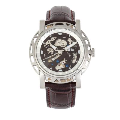 Reign Stavros Automatik-Skelett-Lederarmbanduhr Image