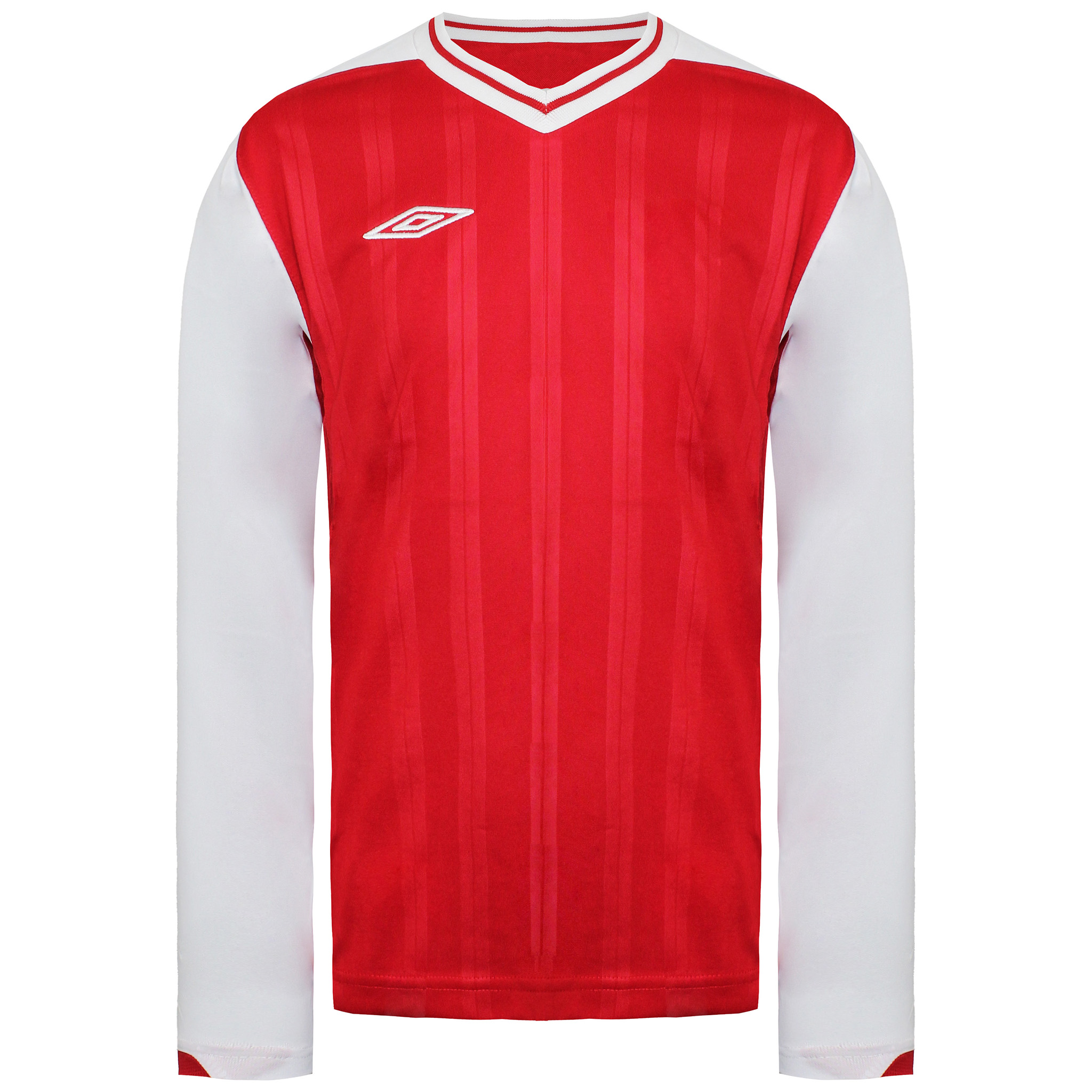 Umbro Long Sleeve V-Ausschnitt Rot/Weiß Kinder Fußball Veloce Top 637679 A54 Image