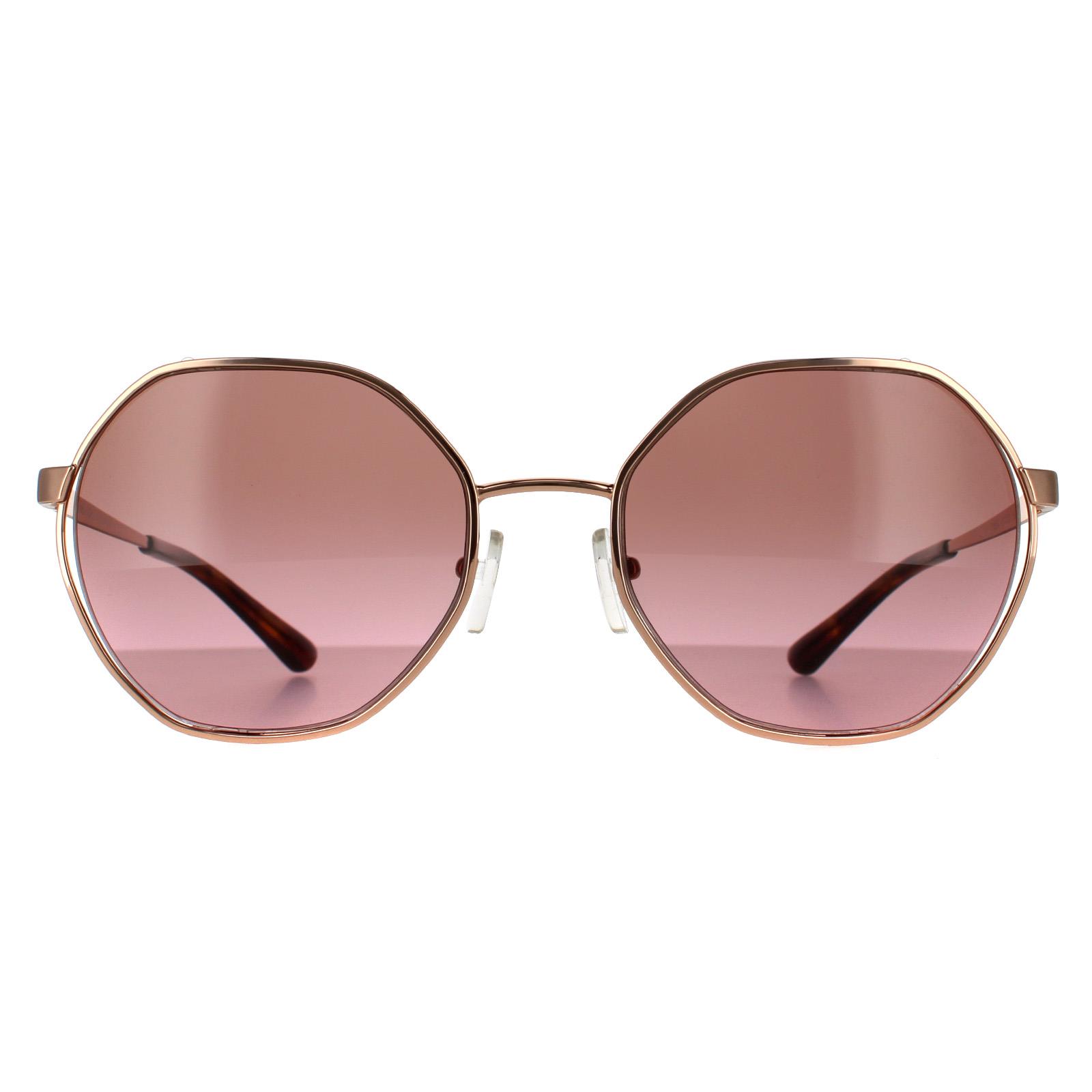 Michael Kors Runde Damen Rose Gold Braun Rosa Gradient Sonnenbrille Image