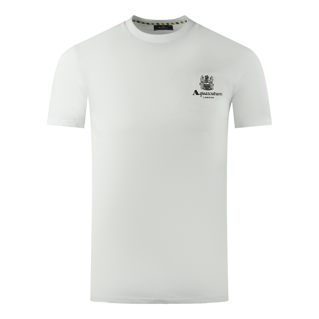 Aquascutum London Aldis Brand Logo On Chest White T-Shirt Image