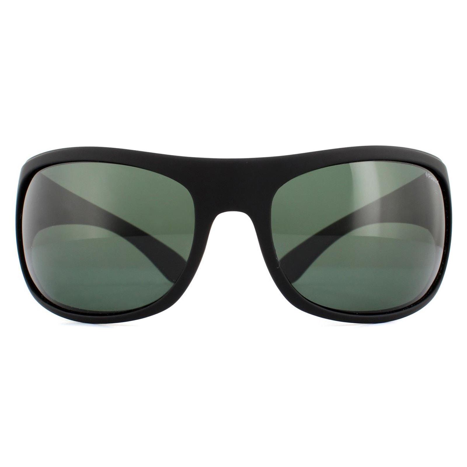 Polaroid Sport Wrap Unisex Schwarz Grün Polarisierte Sonnenbrille Image