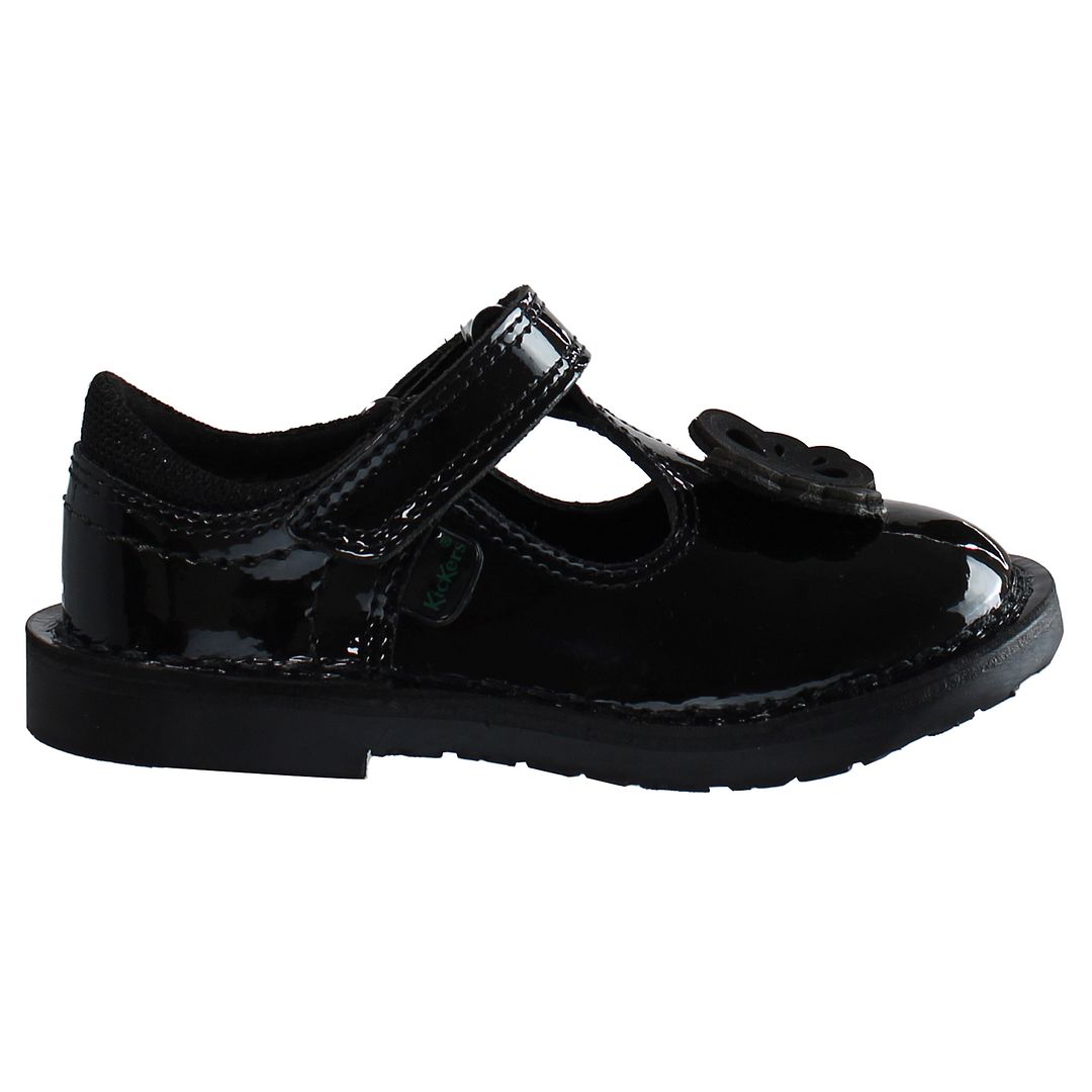 Kicker T-Bar Flutter Kinder schwarze Schuhe