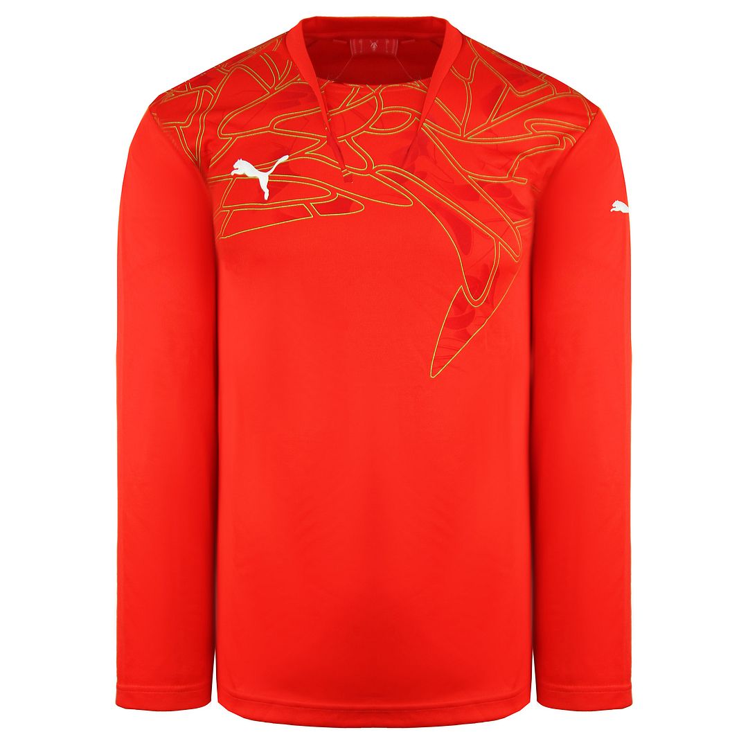 Puma Graphic Long Sleeve Red Mens Torhüter Shirt 700399 03 Image
