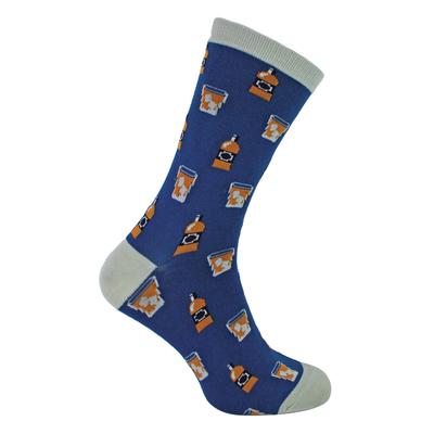 Herr Heron - Bambus Lustige Whiskey Gemusterte Kleid Socken - Whiksy (Marine) Image