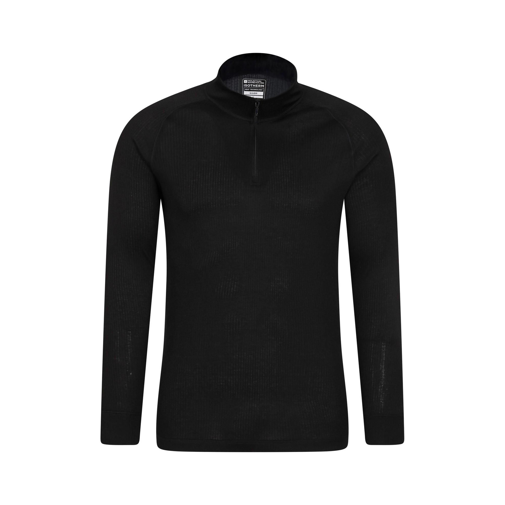 Mountain Warehouse Herren Talus Zip Neck Langarm Thermal Top (Schwarz) Image