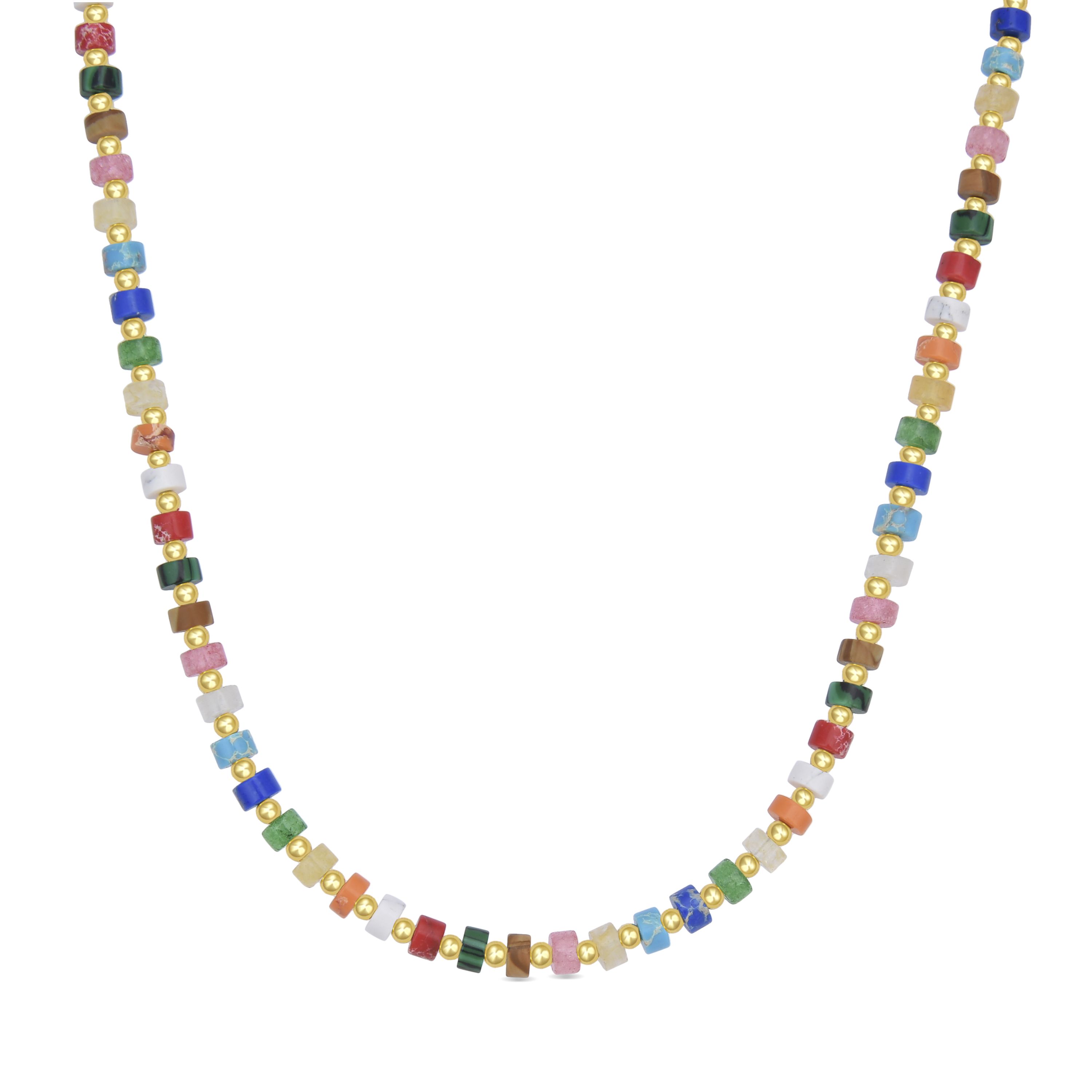 Luxenter Sterling Silber 925 Halskette mit 18K Gelbgold Finish Multicoloured Crystal - Ihun Image