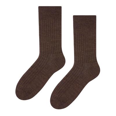 Herren Alpaka Wolle Socken für Winter | Steven | Gestrickte Crew Boot Socken - Braun Image