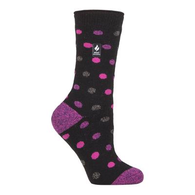 Heat Holders Lite - Isolierte Thermosocken für Damen | Mehrere Designs einschließlich Argyle Streifen Herzen Sterne | Warme Socken für den Winter - Schwarz / Berry (Malaga) Image