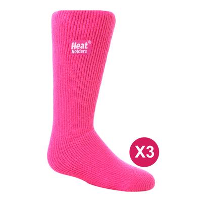 Kinder Thermosocken für den Winter | 3 Paar Mutlipack | Wärmehalter | Kniestrümpfe | Gummistiefel | Wandern - Hot Pink Image
